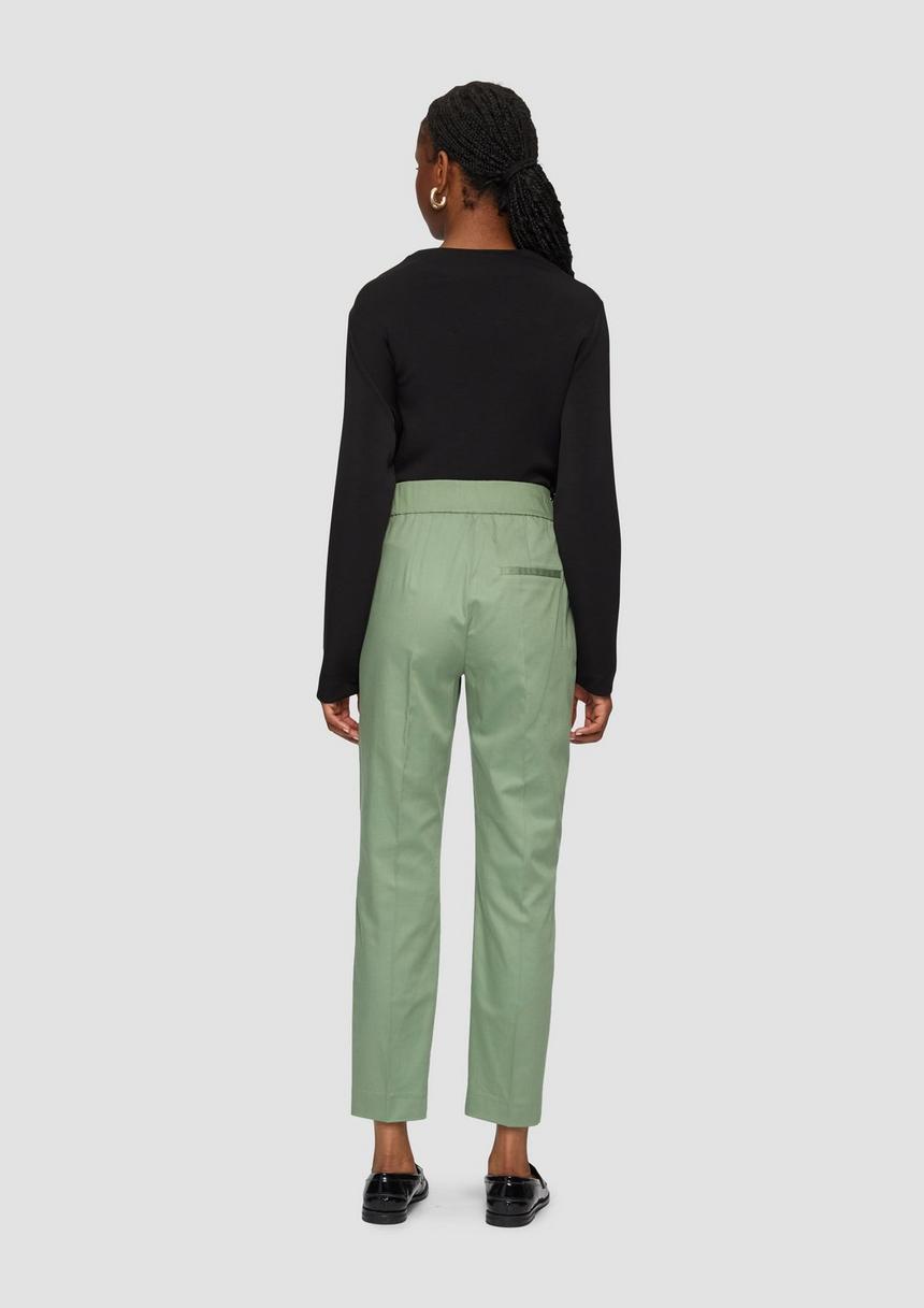 S.Oliver Schmal Zulaufende Hose Aus Baumwollsatin