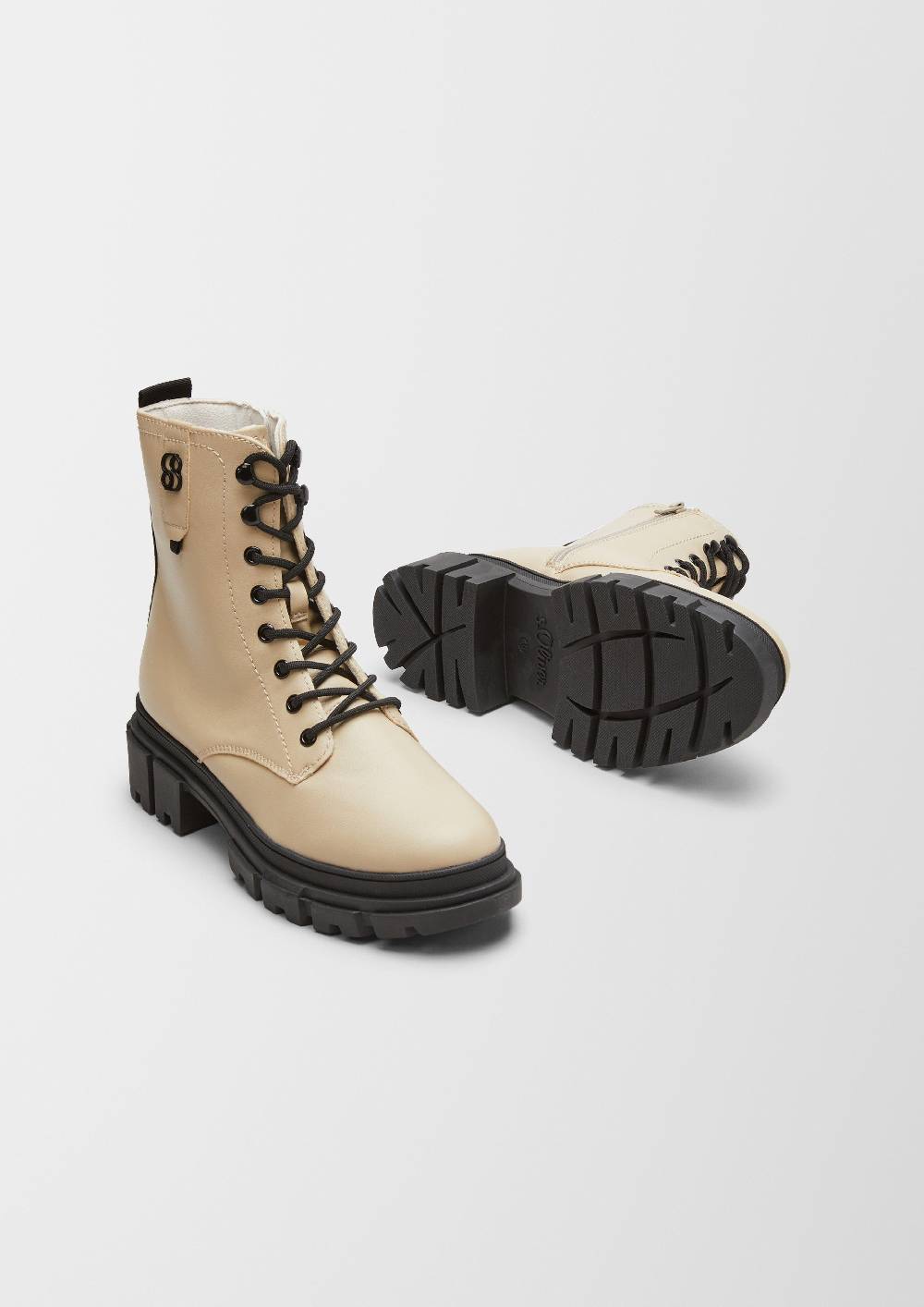 S.Oliver Schnürboots In Leder-Optik