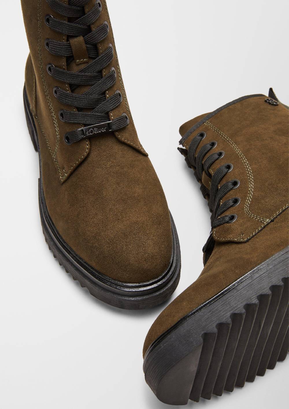 S.Oliver Schnürboots In Veloursleder-Optik