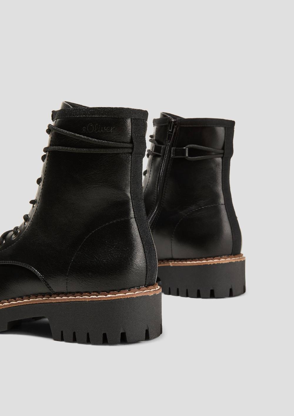 S.Oliver Schnürstiefel In Leder-Optik