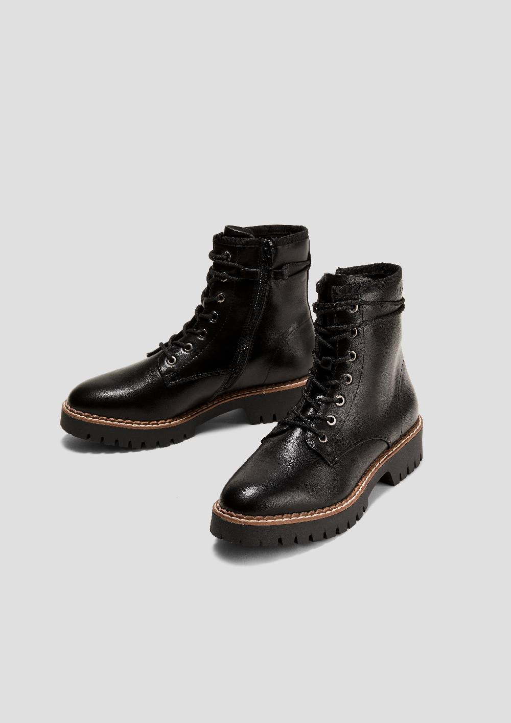 S.Oliver Schnürstiefel In Leder-Optik