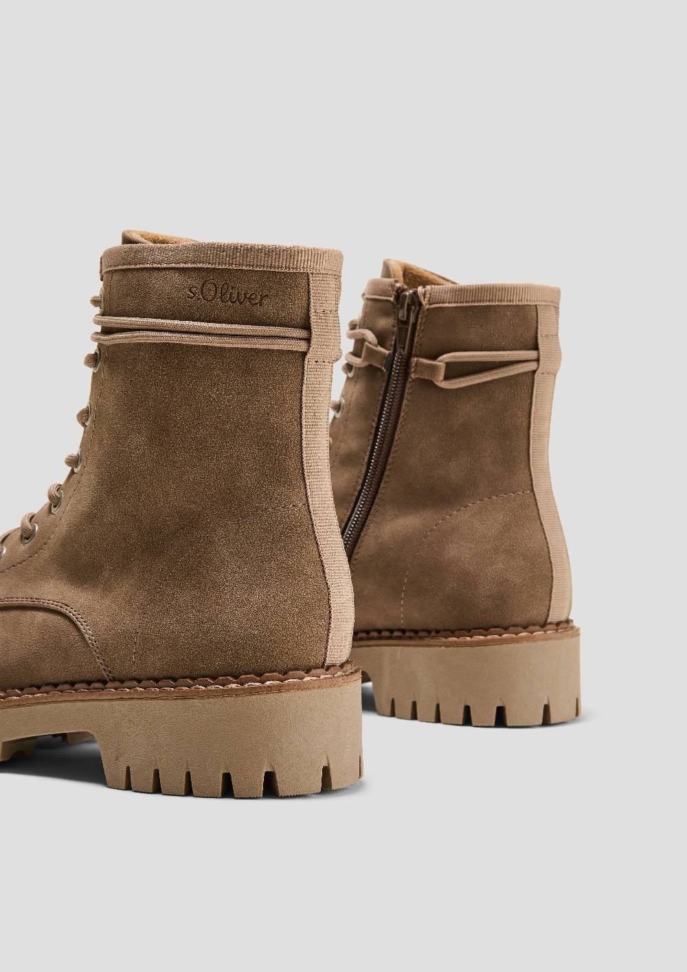 S.Oliver Schnürstiefel In Leder-Optik