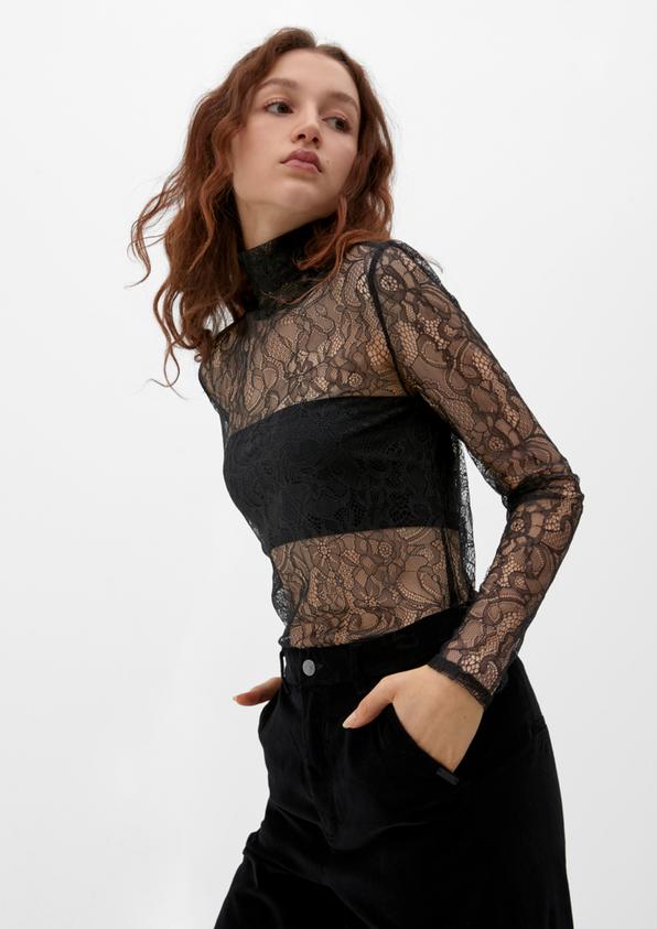 S.Oliver Semitransparentes Shirt aus Spitze