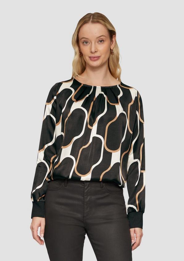 S.Oliver Shirt im Fabricmix mit Raff-Details