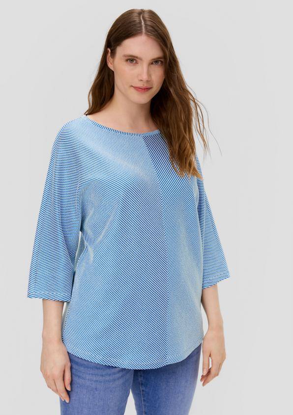 S.Oliver Shirt mit Streifenstruktur