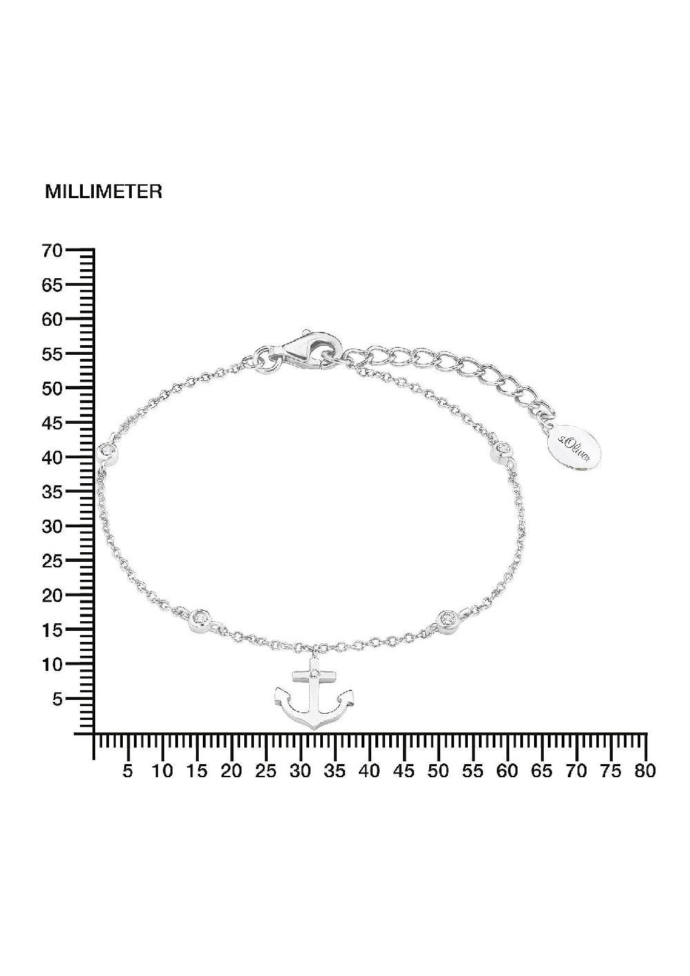 S.Oliver Silber-Armband Mit Anker-Anhänger