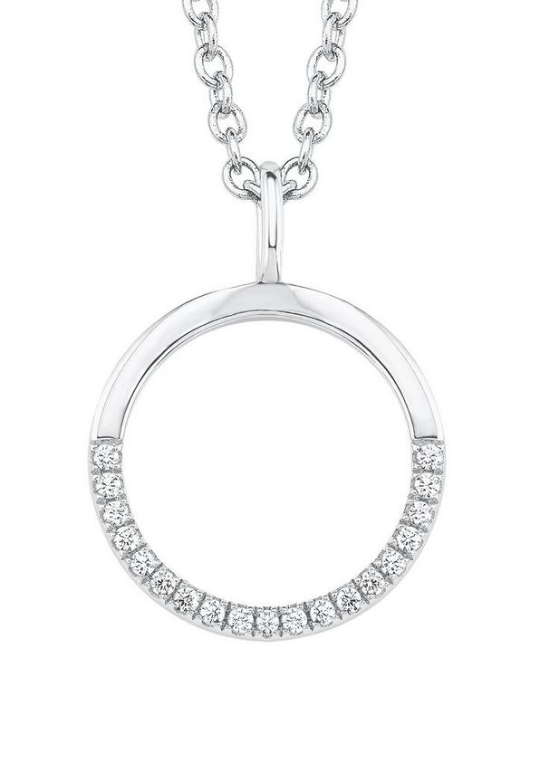 S.Oliver Silberkette Kreis mit Zirkonia