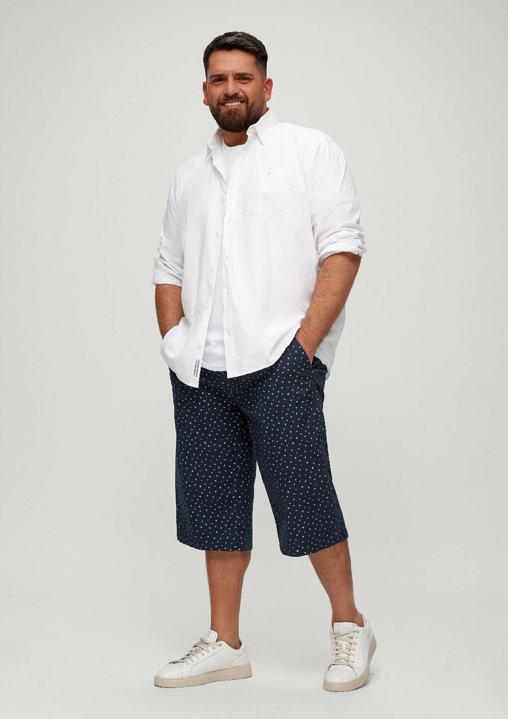 S.Oliver Slim: Bermuda Mit Allover-Print