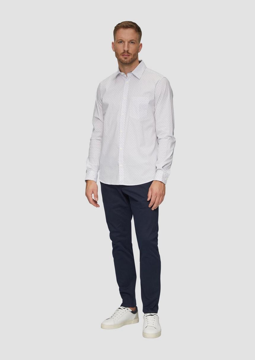 S.Oliver Slim Fit: Gemustertes Hemd Aus Baumwollmix