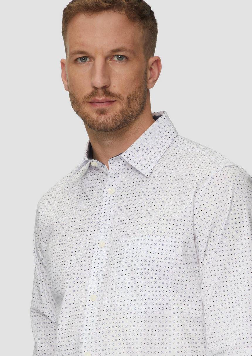 S.Oliver Slim Fit: Gemustertes Hemd Aus Baumwollmix