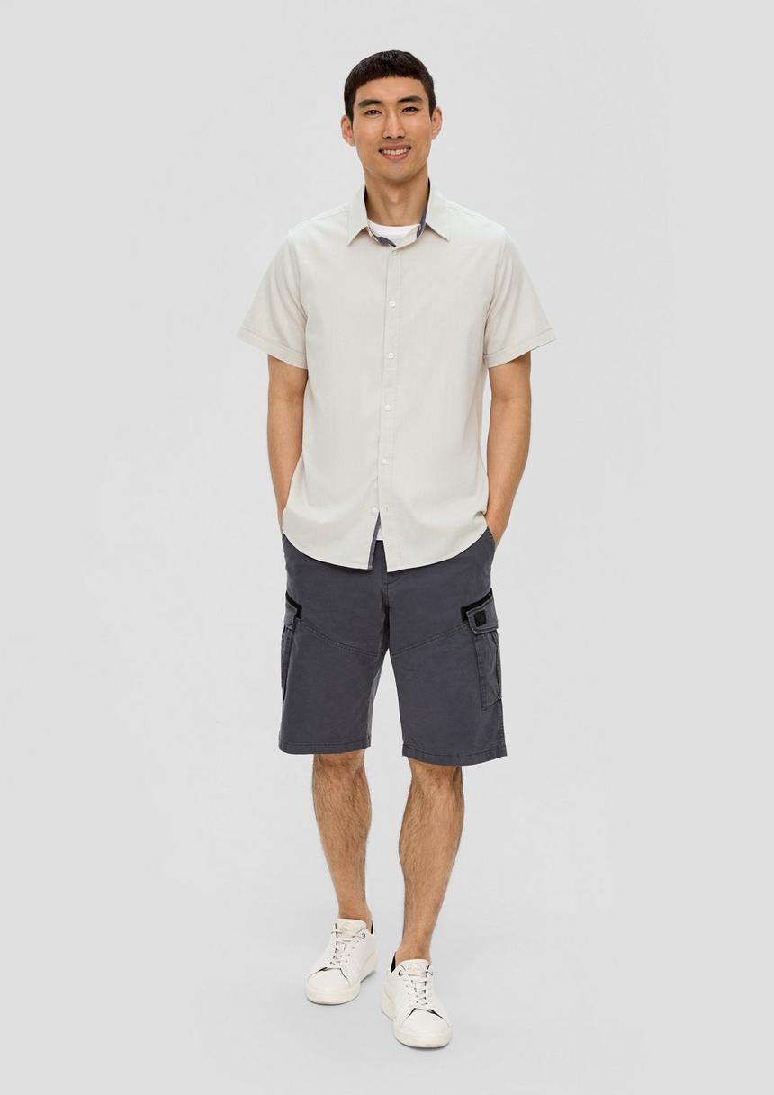 S.Oliver Slim Fit: Kurzarmhemd Mit Chambray-Details