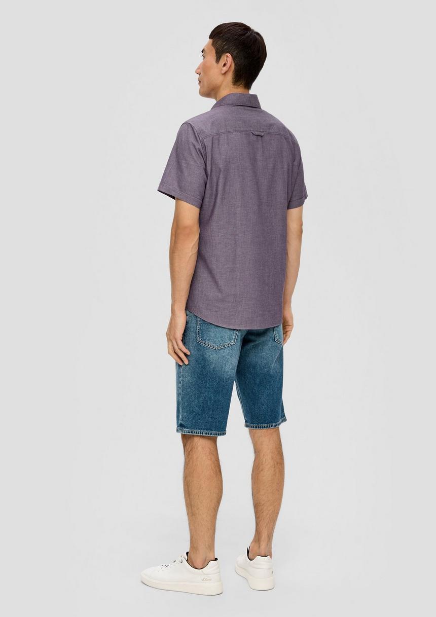 S.Oliver Slim Fit: Kurzarmhemd Mit Chambray-Details
