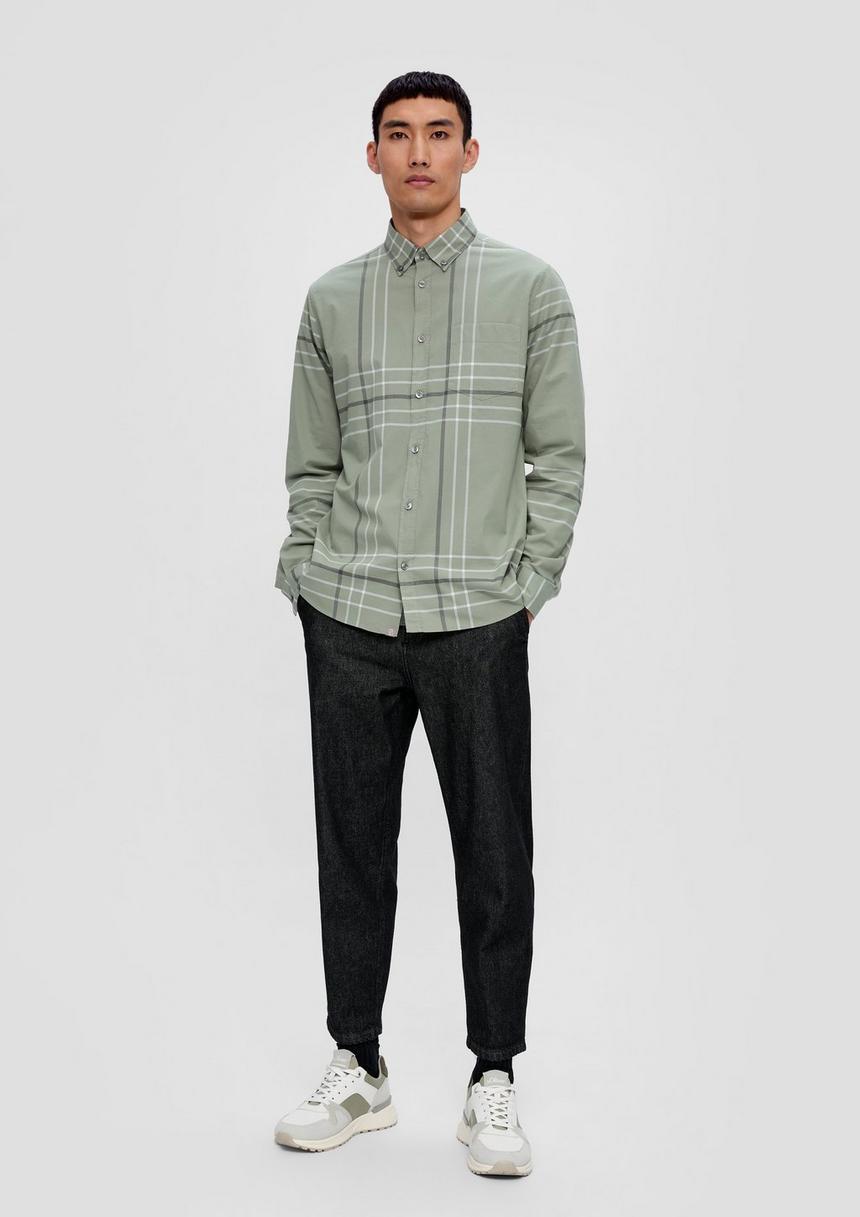S.Oliver Slim: Karohemd Aus Baumwollstretch