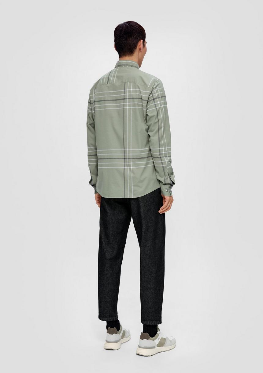 S.Oliver Slim: Karohemd Aus Baumwollstretch