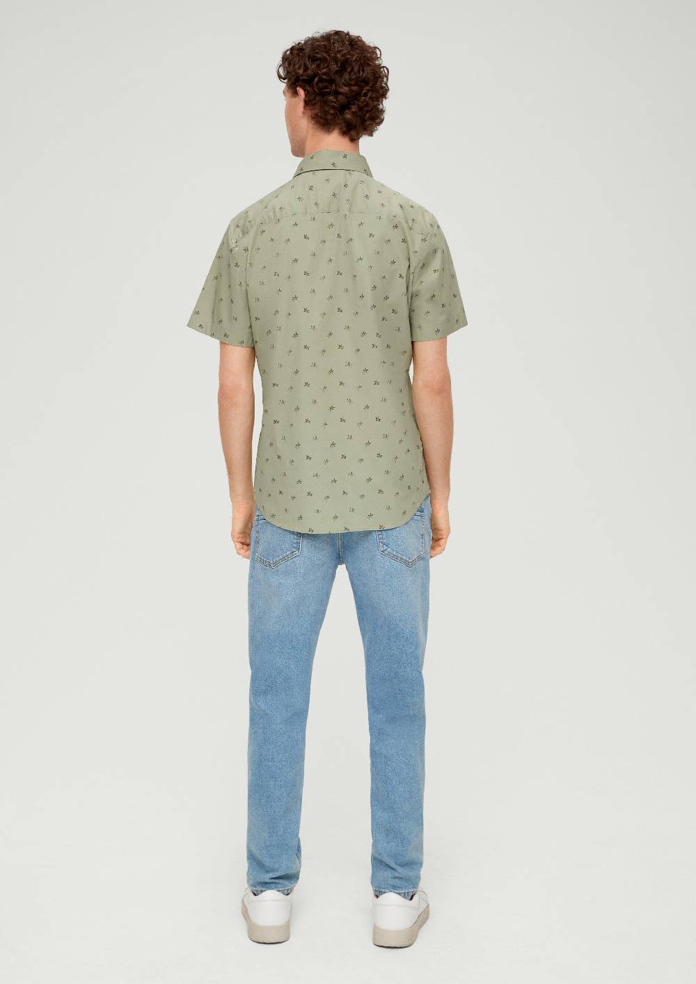 S.Oliver Slim: Kurzarmhemd Aus Baumwollstretch