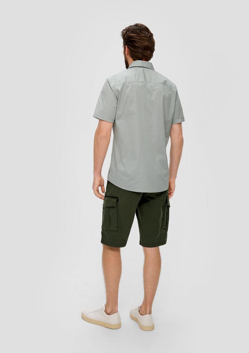S.Oliver Slim: Kurzarmhemd Aus Baumwollstretch