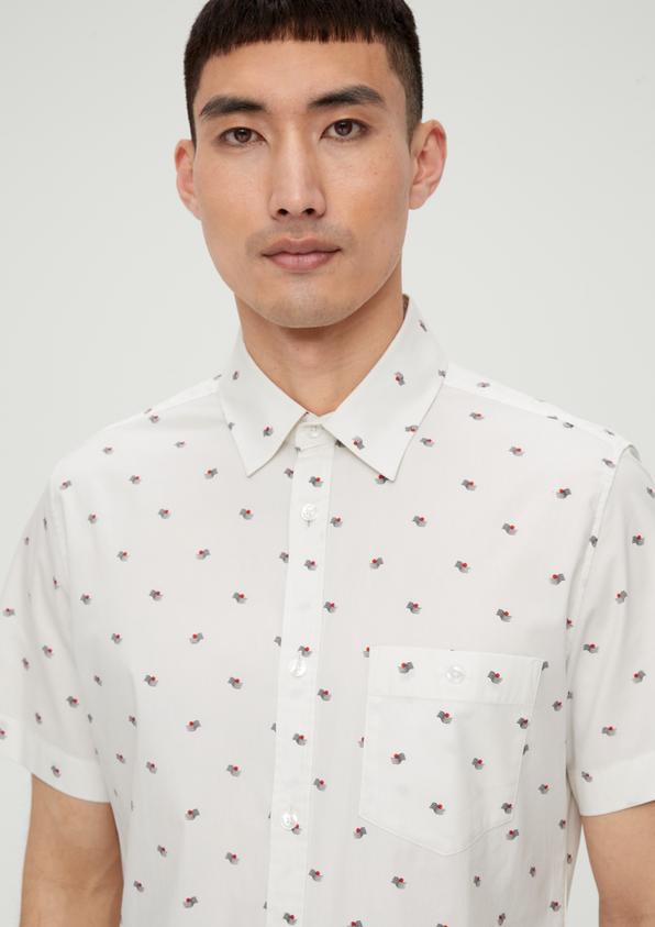 S.Oliver Slim: Kurzarmhemd mit Alloverprint