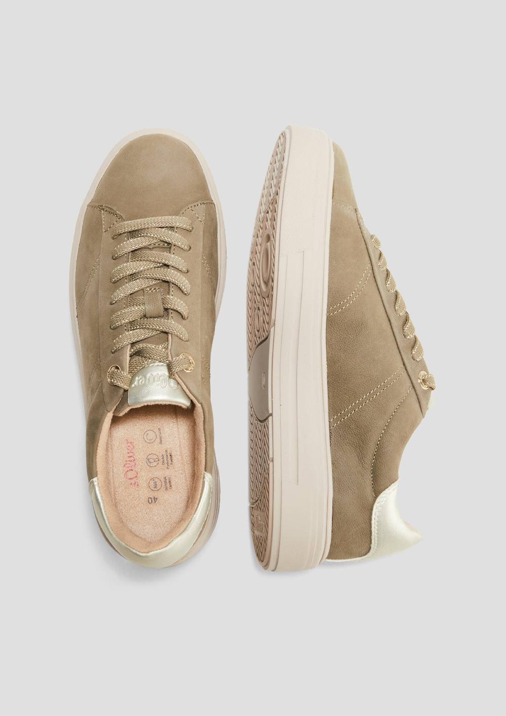 S.Oliver Sneaker Aus Ledermix Mit Metallic-Detail