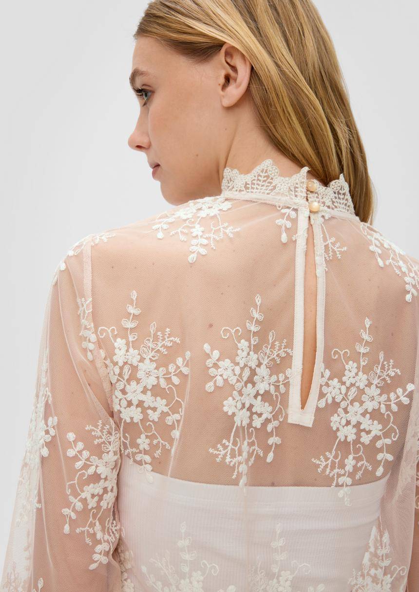 S.Oliver Spitzenbluse Mit Floralem Muster