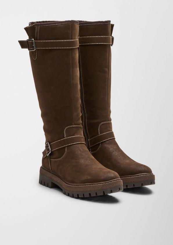 S.Oliver Stiefel in Veloursleder-Optik
