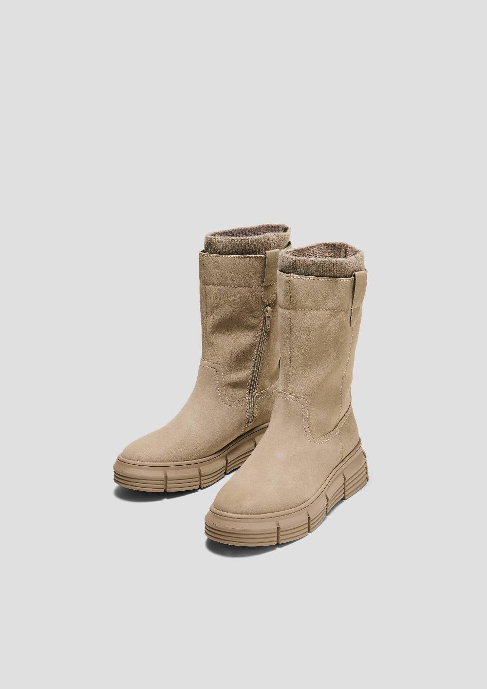 S.Oliver Stiefel In Veloursleder-Optik