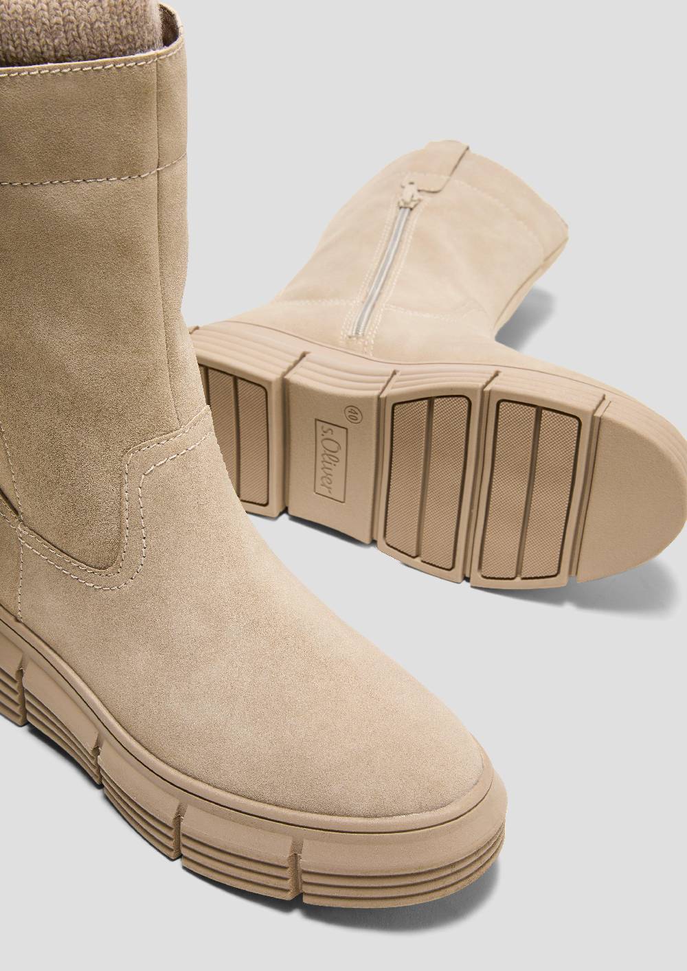 S.Oliver Stiefel In Veloursleder-Optik