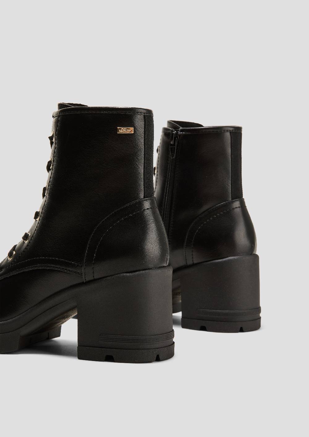 S.Oliver Stiefel Mit Blockabsatz In Leder-Optik