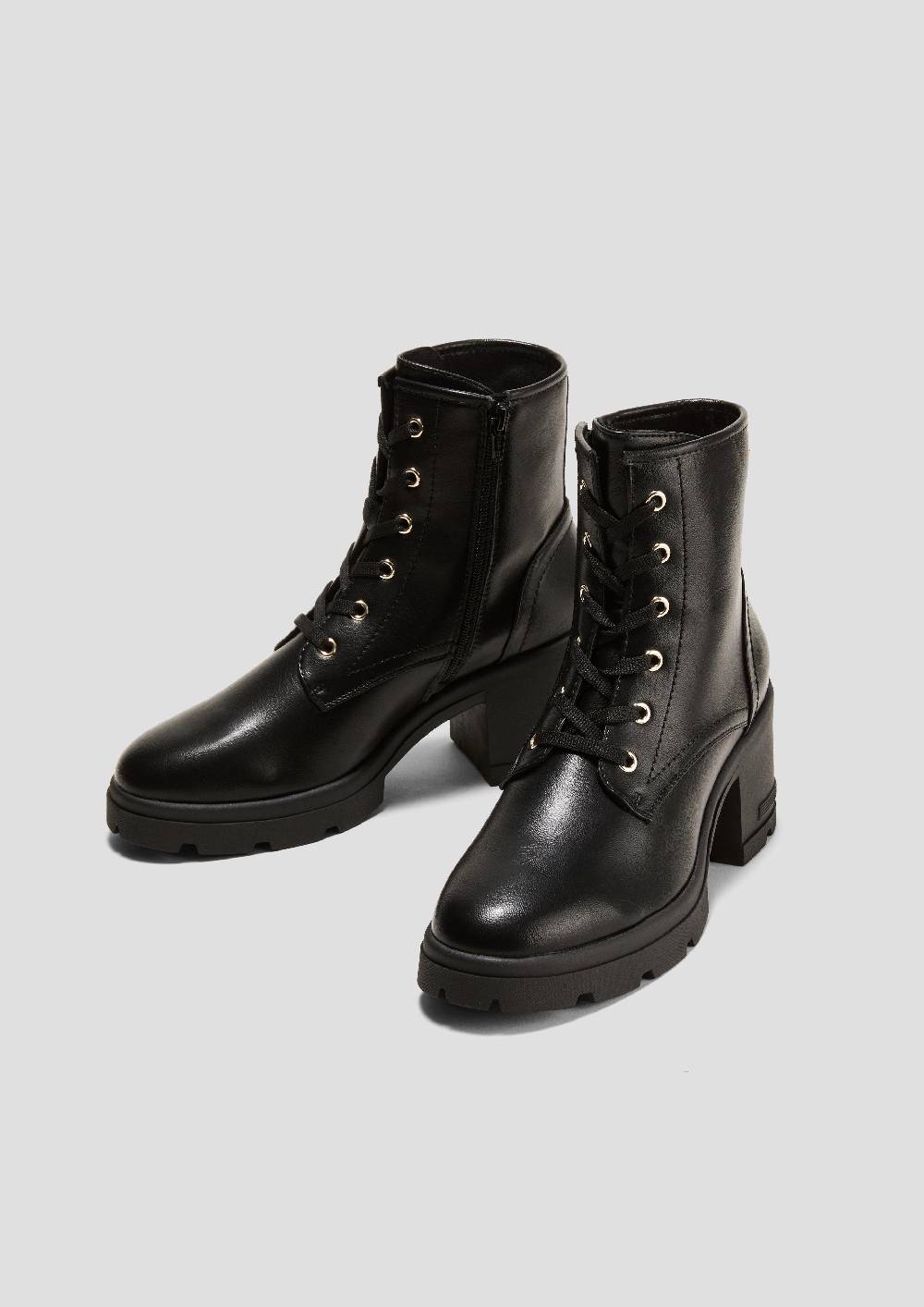 S.Oliver Stiefel Mit Blockabsatz In Leder-Optik