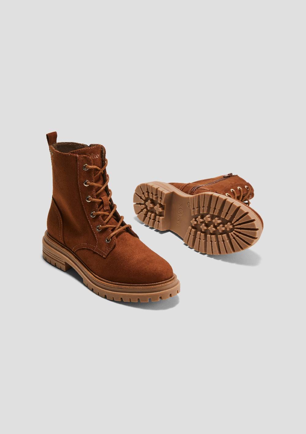 S.Oliver Stiefel Mit Schnürung Und Reißverschluss