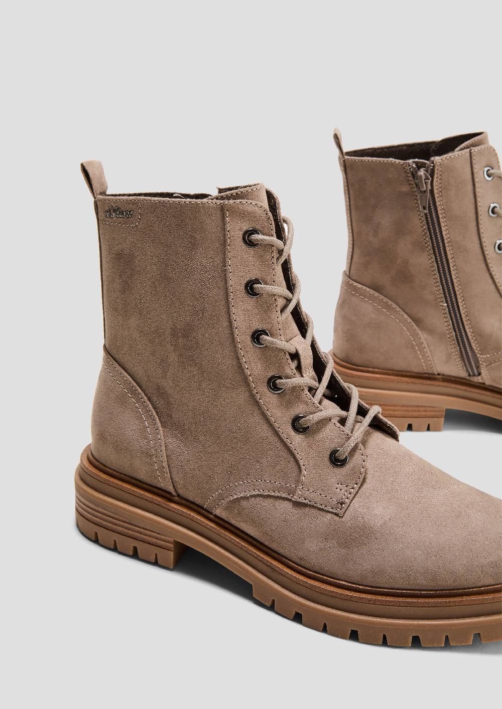 S.Oliver Stiefel Mit Schnürung Und Reißverschluss