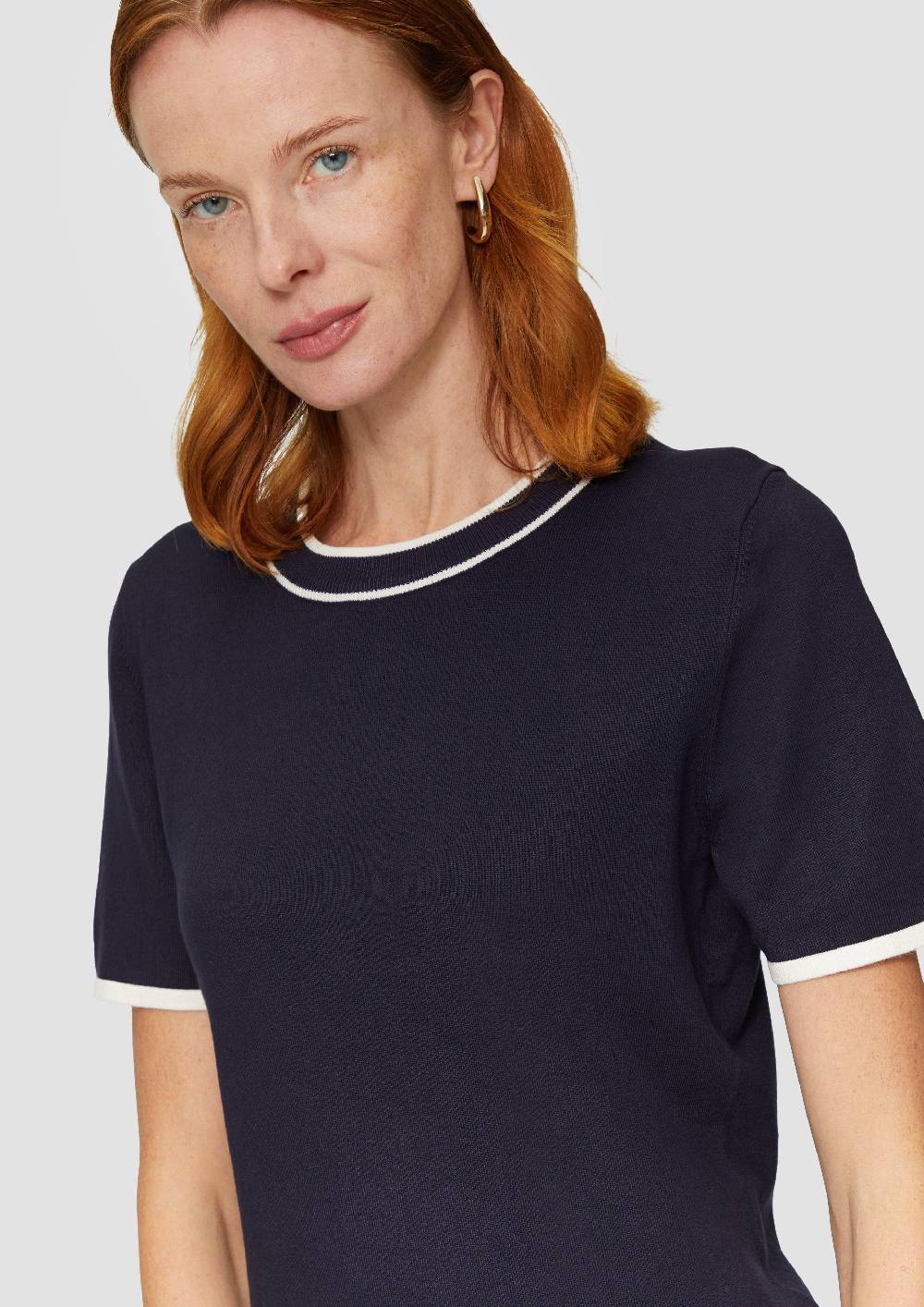 S.Oliver Strick-Shirt Mit Kontrast-Details