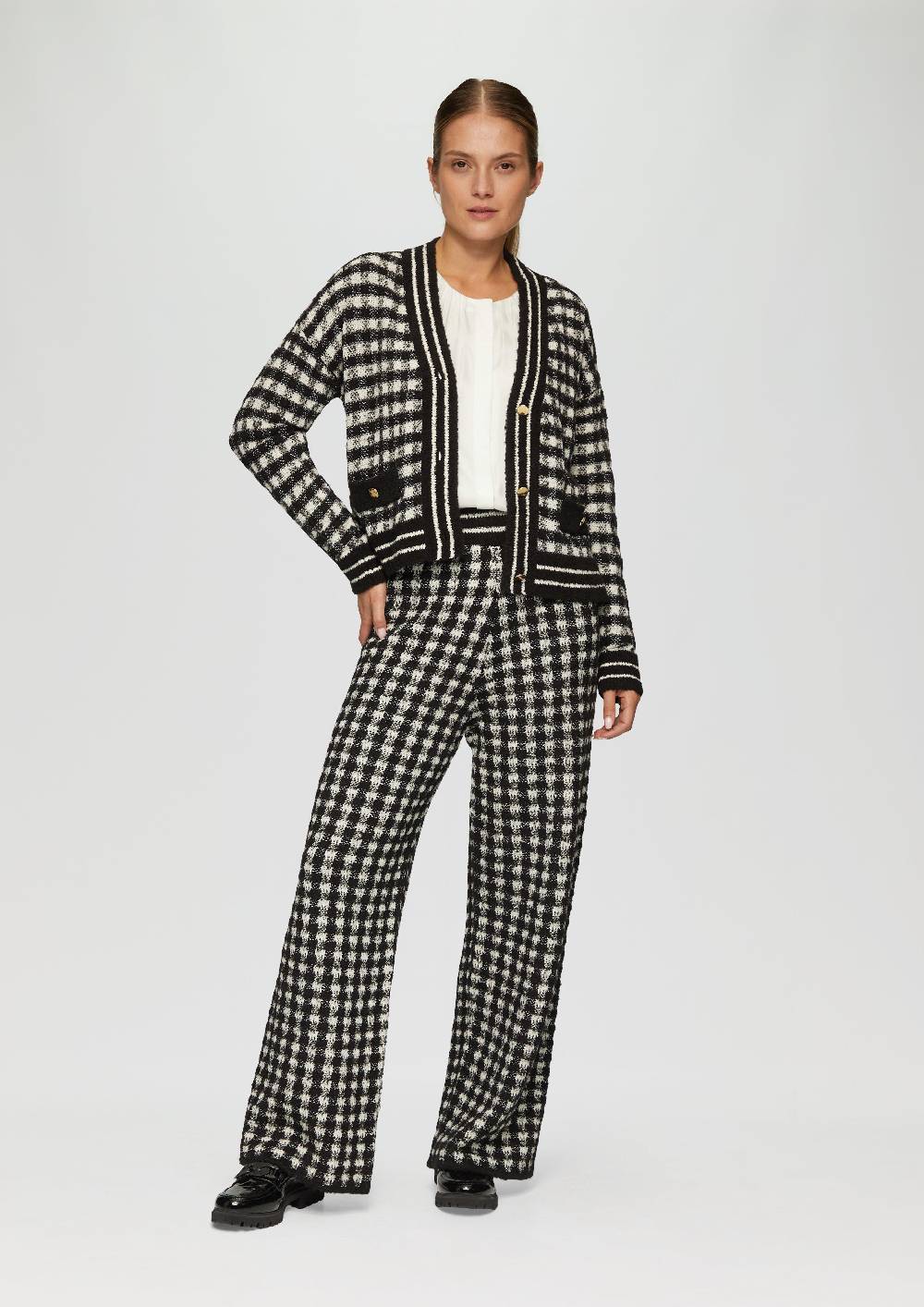 S.Oliver Strickhose Mit Karo-Muster