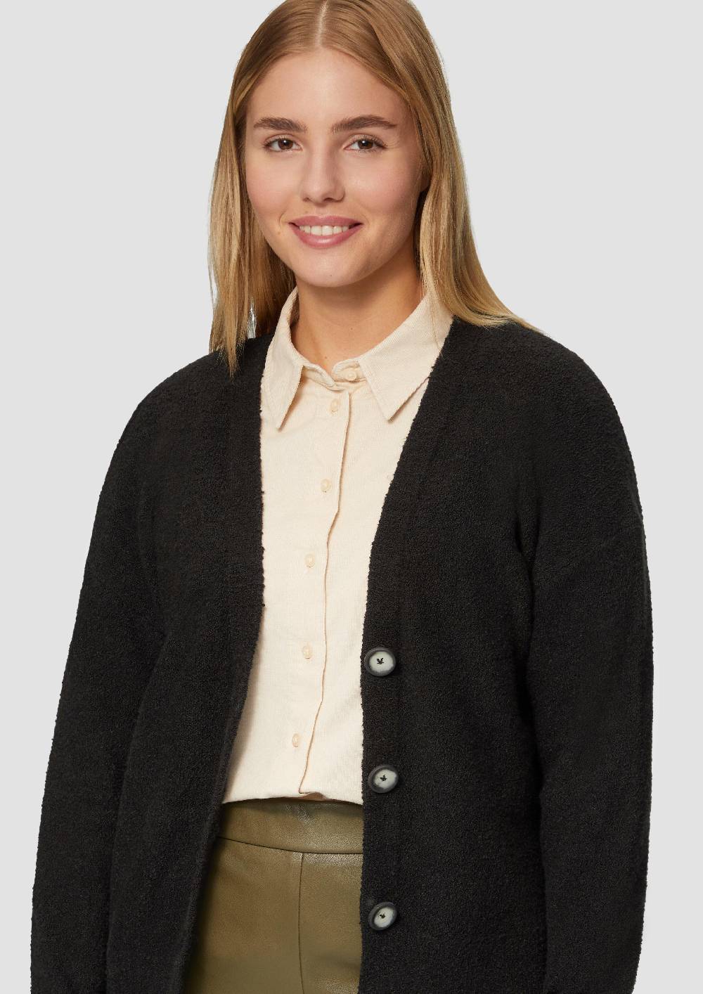 S.Oliver Strickjacke Aus Baumwoll-Bouclé