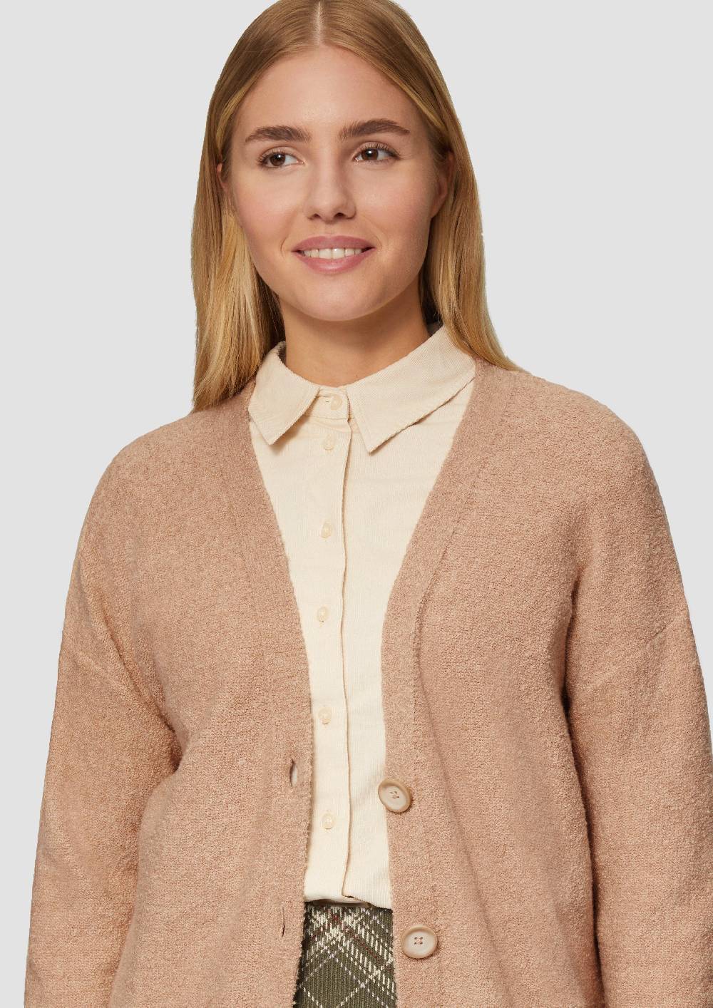 S.Oliver Strickjacke Aus Baumwoll-Bouclé