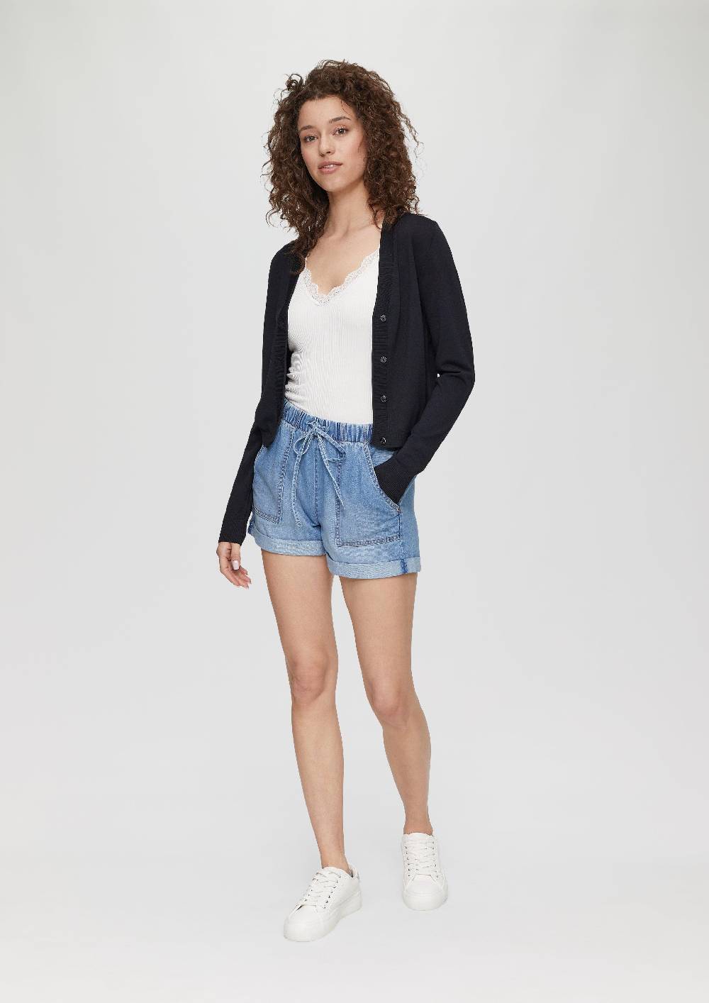 S.Oliver Strickjacke Aus Viskosemix Mit Rollsaum