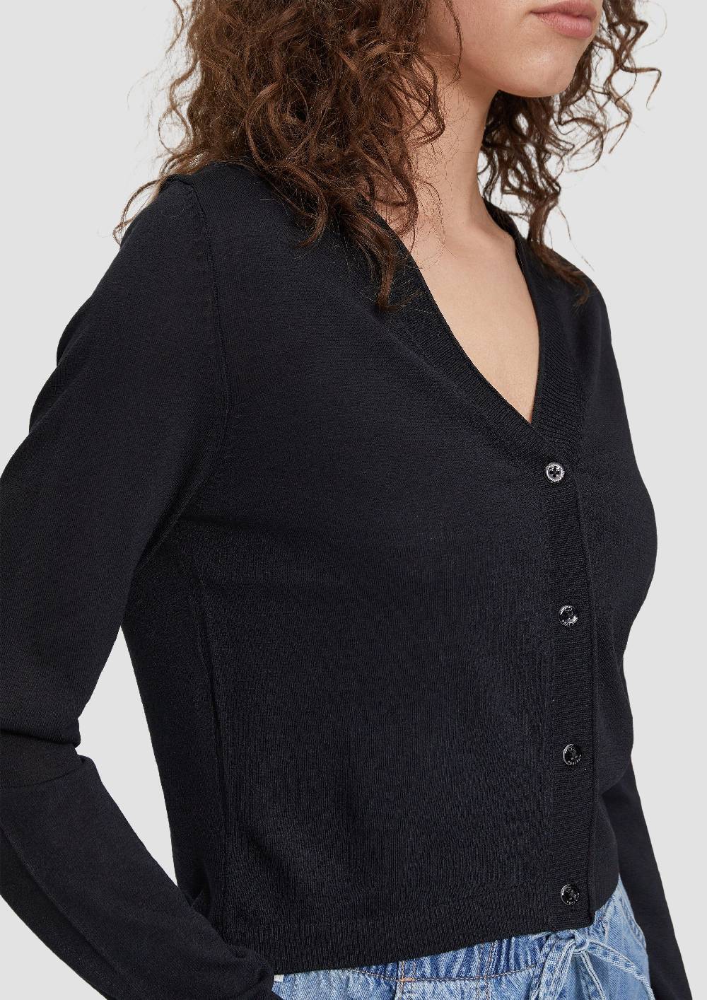 S.Oliver Strickjacke Aus Viskosemix Mit Rollsaum