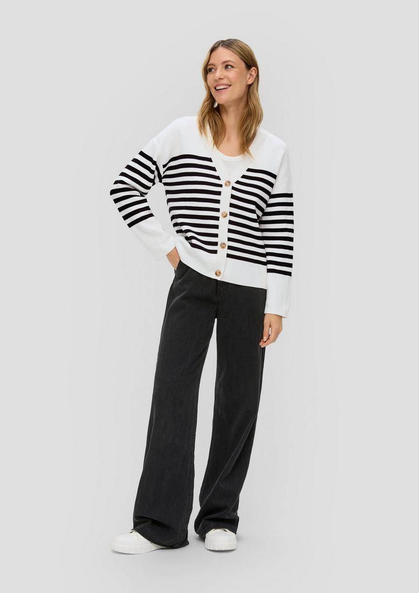 S.Oliver Strickjacke In Gestreiftem Muster