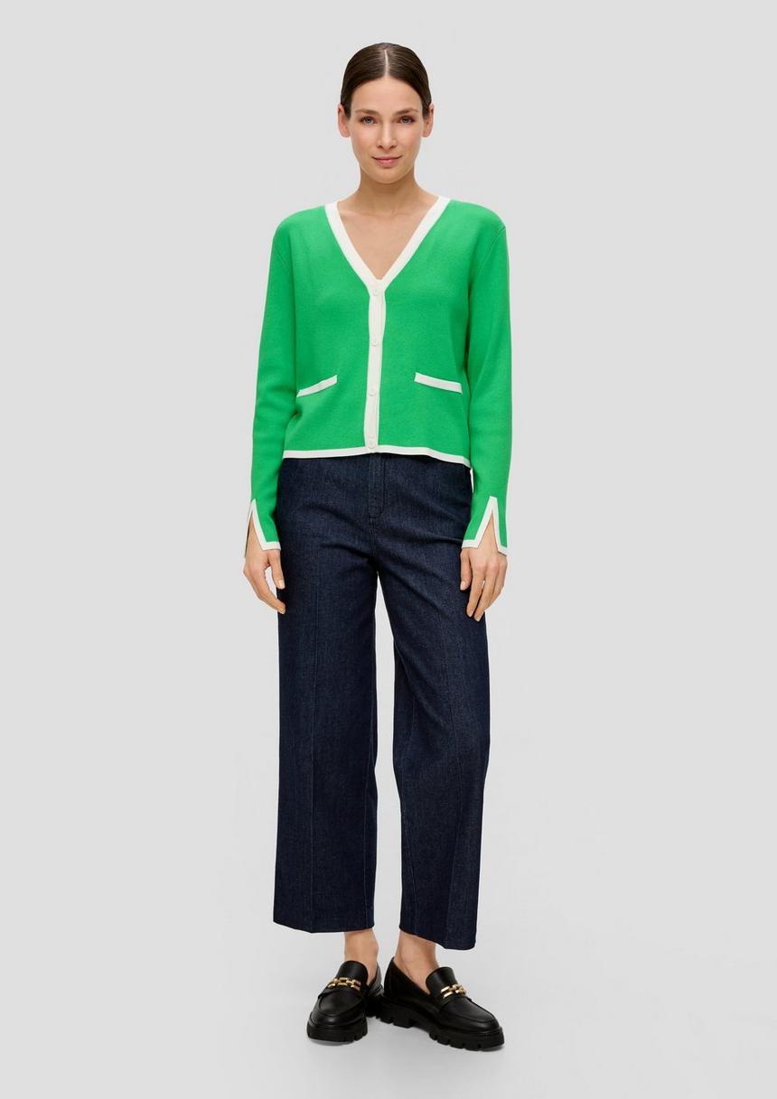 S.Oliver Strickjacke Mit Kontrast-Details
