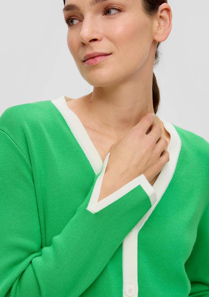 S.Oliver Strickjacke Mit Kontrast-Details