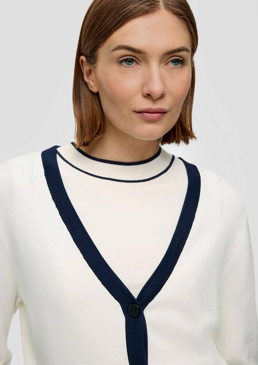 S.Oliver Strickjacke Mit Kontrast-Details