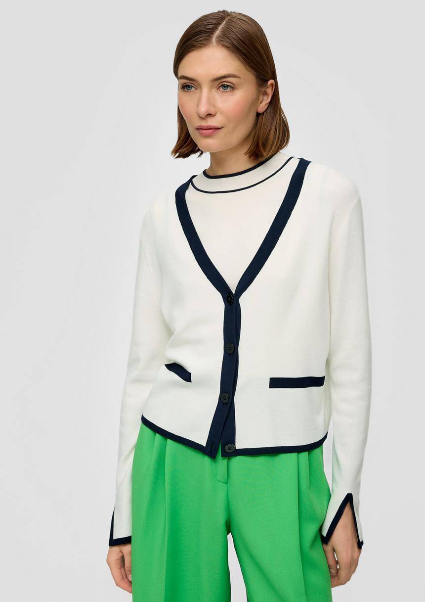S.Oliver Strickjacke mit Kontrast-Details