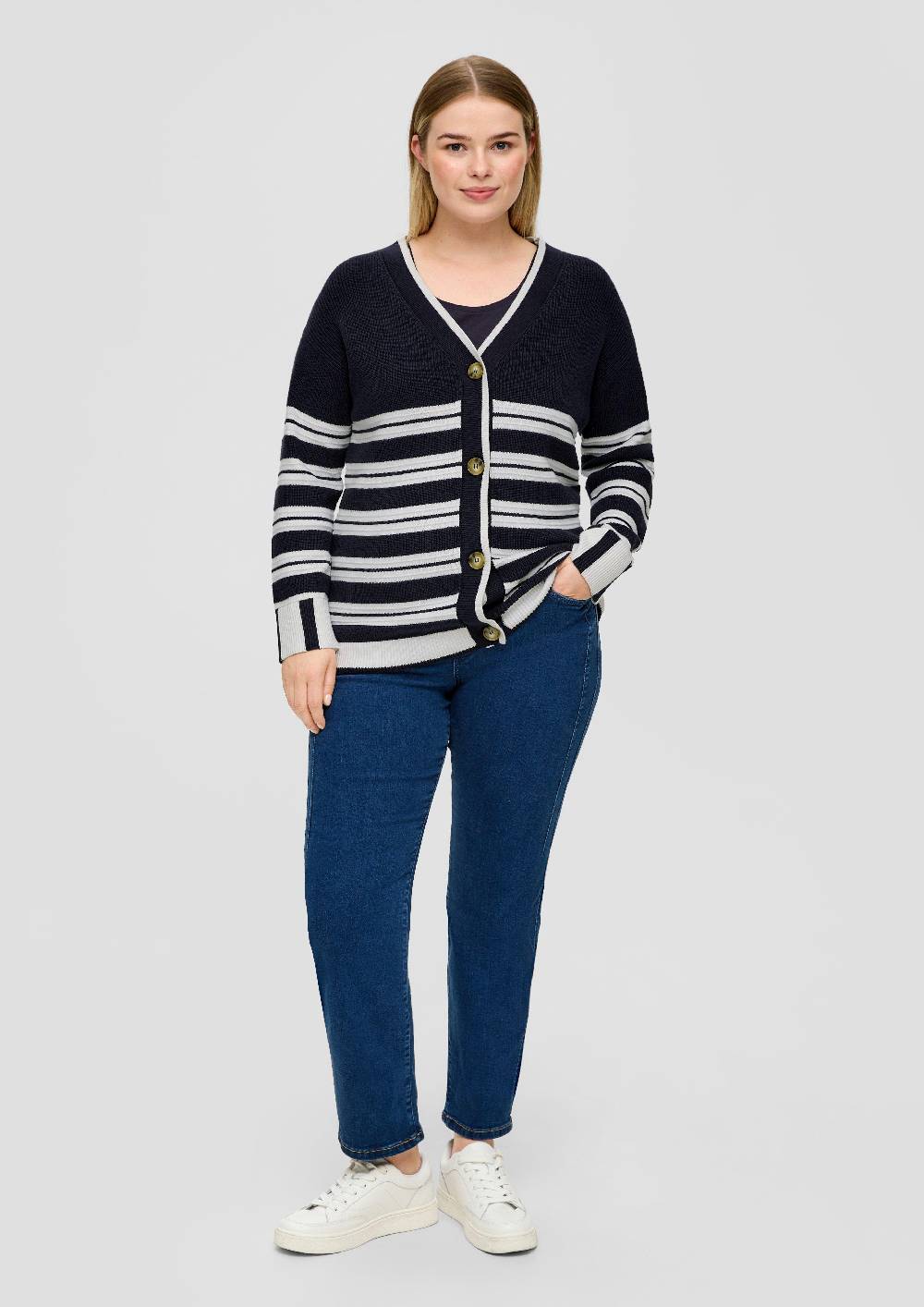 S.Oliver Strickjacke Mit Kontraststreifen