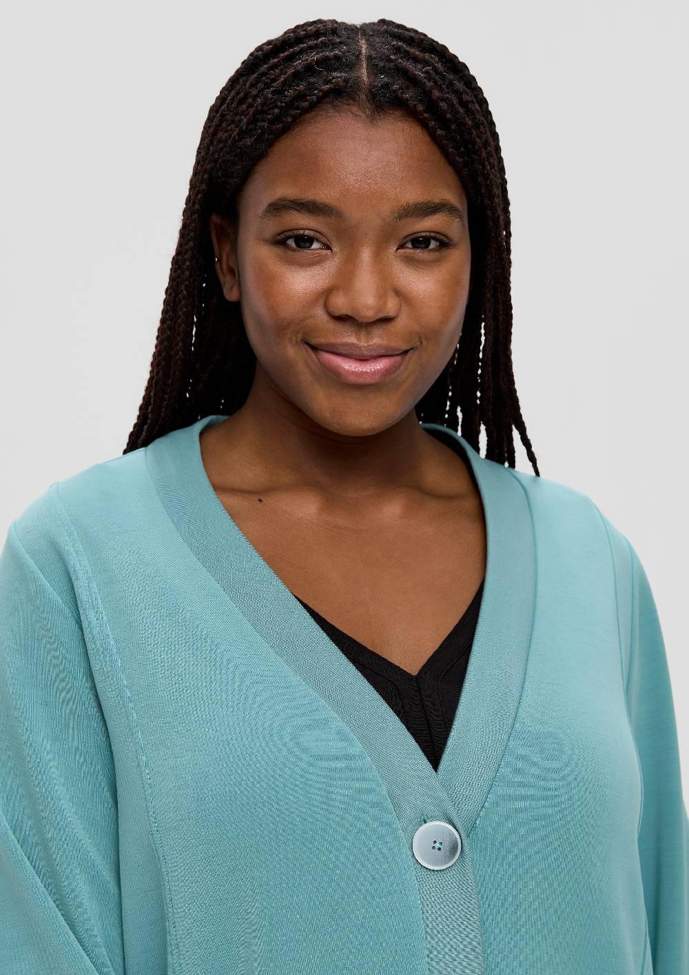 S.Oliver Strickjacke Mit Rippblende