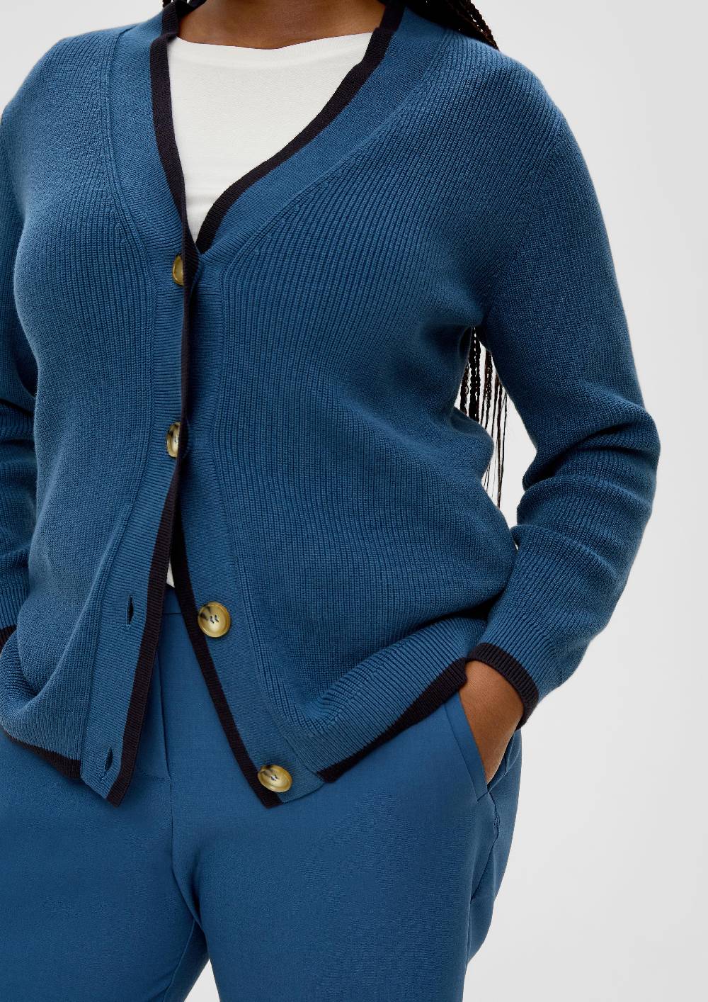 S.Oliver Strickjacke Mit Rippstruktur