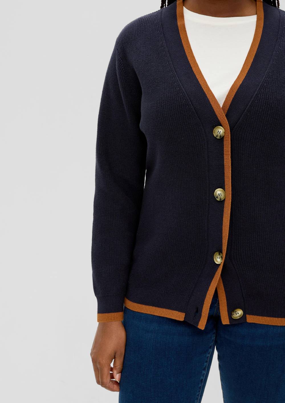 S.Oliver Strickjacke Mit Rippstruktur