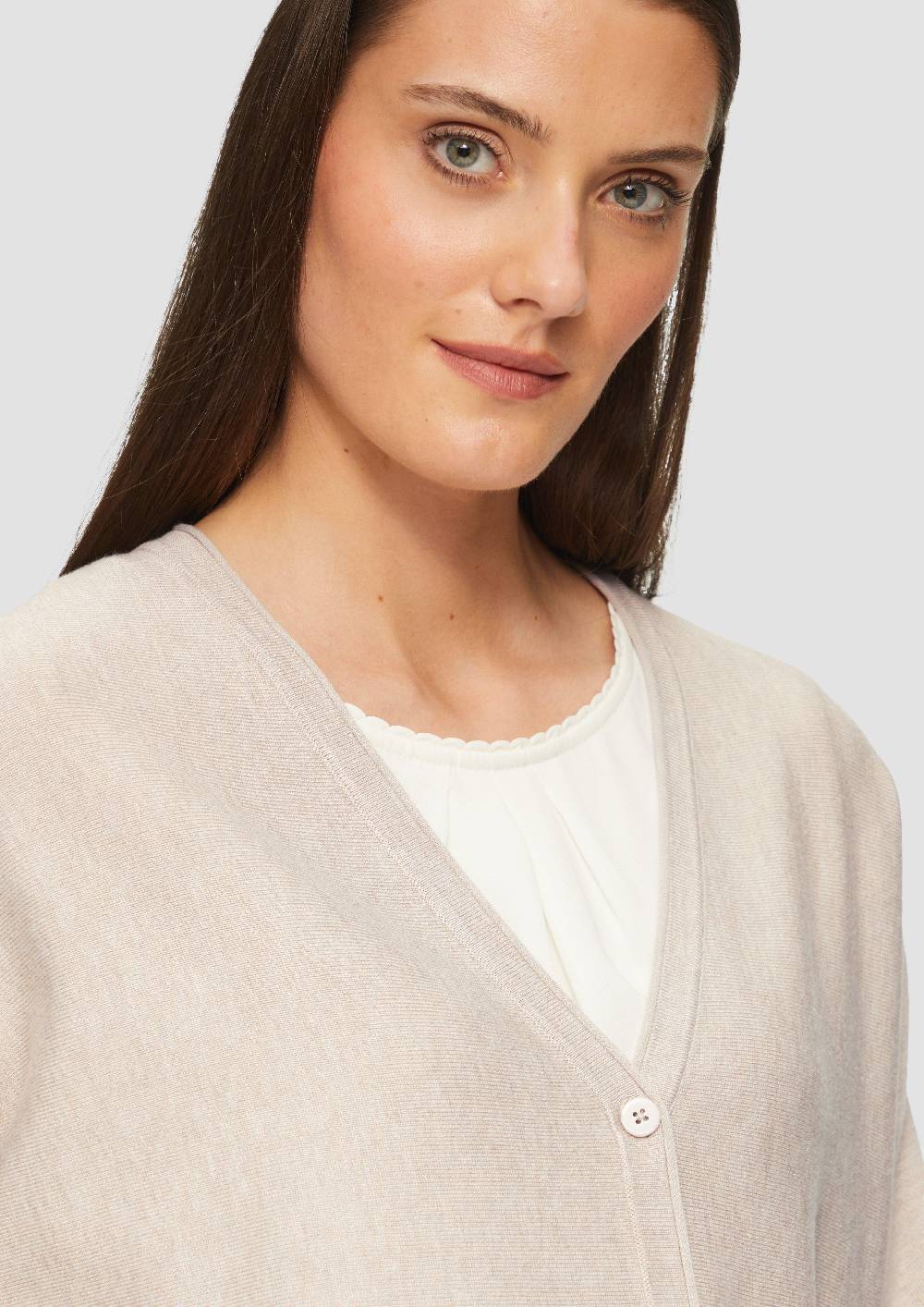 S.Oliver Strickjacke Mit Strukturmuster Am Saum