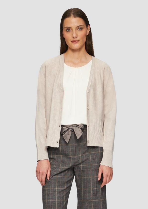 S.Oliver Strickjacke mit Strukturmuster am Saum