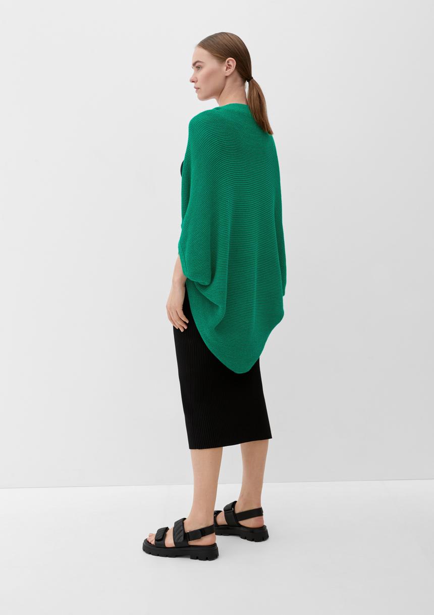 S.Oliver Strickponcho Aus Baumwollmix