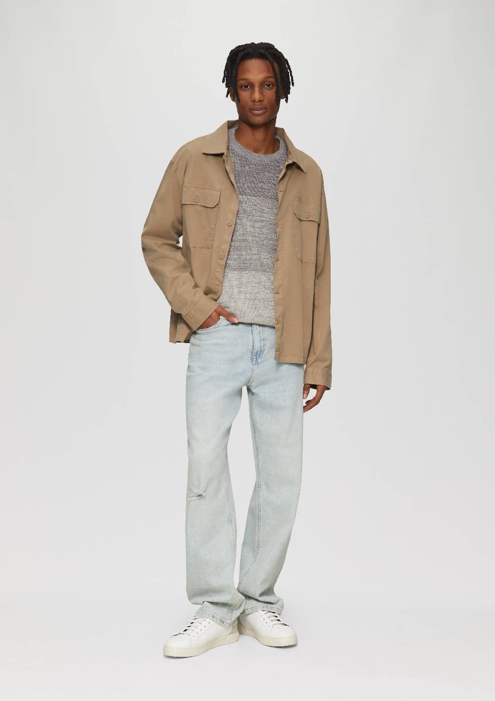 S.Oliver Strickpullover In Melierter Streifenoptik