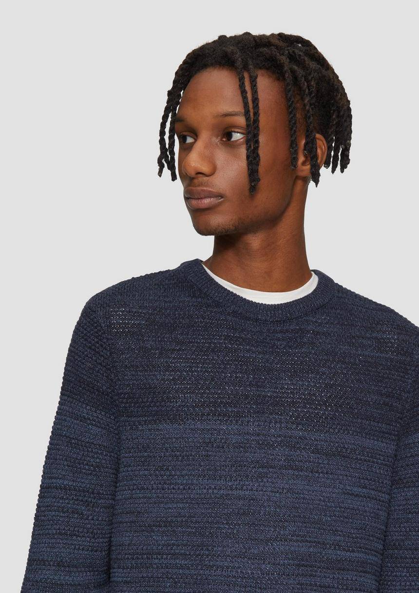 S.Oliver Strickpullover In Melierter Streifenoptik